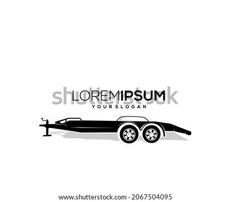 vector logo design trailer silhouette