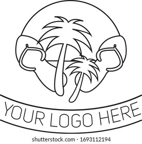 Vector logo design. Travel company logo design element. Simple black and white logotype. Travel company brand indentity. 