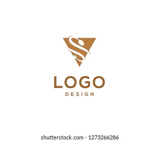 Vector logo design, triangle icon and food, drink