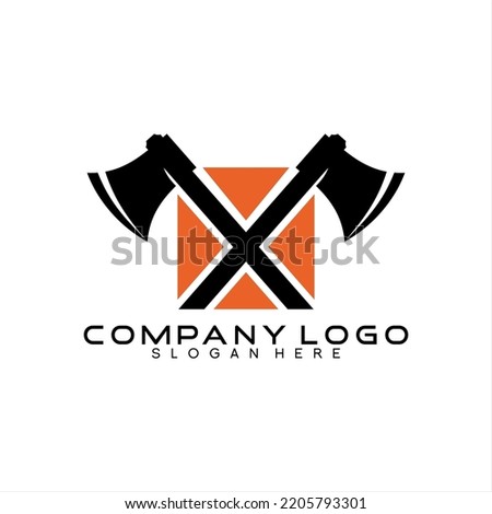 Vector logo design of two crossed axes.