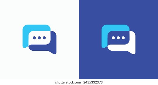 Vector logo design of two merged chat bubbles.