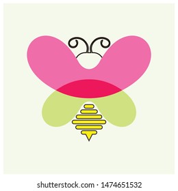 vector logo design. the unique design art of bee animals