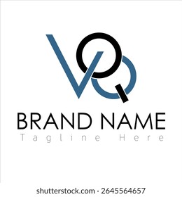 Vector logo design of V, O and Q for brand name