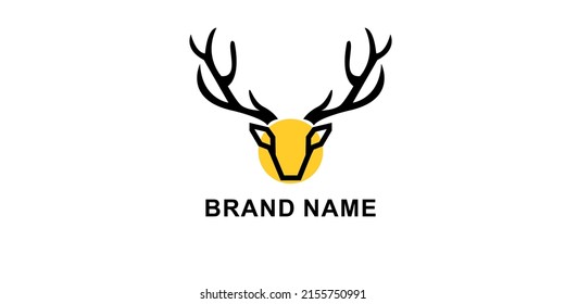 a vector logo design with a very luxurious, modern and very elegant deer head concept