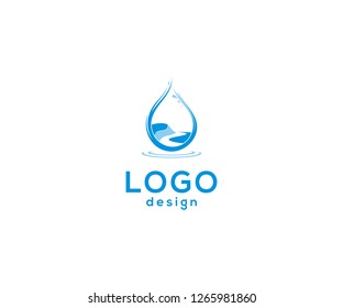 Vector logo design, water icon