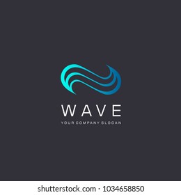 Vector logo design. Water Wave. Water sign. 