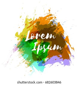 Vector logo design. Watercolor splash. Holi festival of colors. Template for banners, celebration card, invitations  and greeting cards.