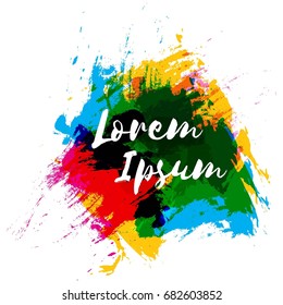 Vector logo design. Watercolor splash. Holi festival of colors. Template for banners, celebration card, invitations  and greeting cards.