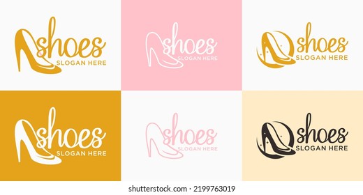 Vector Logo Design For Women's Shoe Store Women's Shoe Shopping Center Luxury Shoes