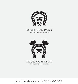 Vector logo design for workshops and metal businesses