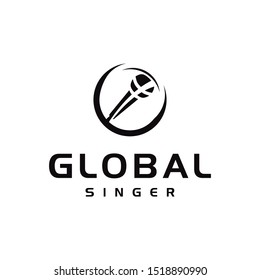 
Vector logo design with the world of singers