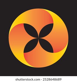 vector logo design in yellow color on black background