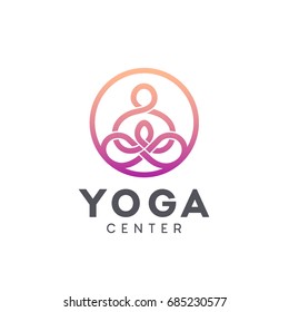 Vector logo design for yoga center. Yoga icon