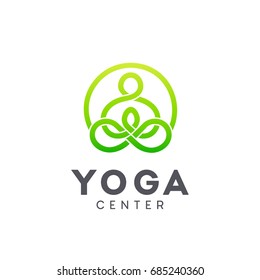 Vector logo design for yoga center. Yoga icon