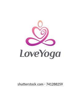 Vector logo design for yoga studio. Love Yoga