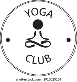 Vector logo design for yoga. Design for yoga studios, cards, signs, business cards, banners. Badge, tag, icon, sticker, print. Background. EPS 10.