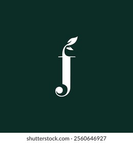A vector logo designed with the letter "F" in a timeless classic font, highlighted by intricate leaf details.