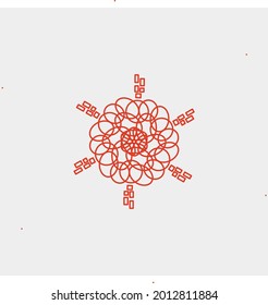 vector logo designs. floral design logo with a circle mixed with a square.with an attractive red color