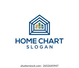 vector logo diagram chart with house