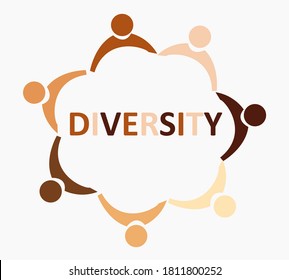 Vector Logo Diverse Multicultural People Standing Stock Vector (Royalty ...