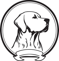 Vector Logo Of A Dog Head Labrador On White Background, Pet. Animals.