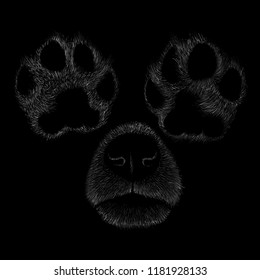 The Vector logo dog for T-shirt design or outwear.  Hunting style dog background.