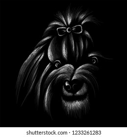 The Vector logo dog for T-shirt design or outwear.  Hunting style dog background.