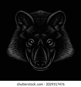The Vector logo dog  or wolf for tattoo or T-shirt design or outwear.  Cute print style dog  or wolf  background. This hand drawing would be nice to make on the black fabric or canvas.