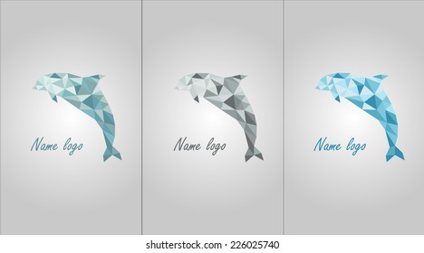 Vector logo with dolphin
