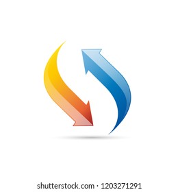 Vector logo domestic heating and cooling. Abstract illustration