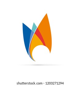 Vector logo domestic heating and cooling. Abstract illustration