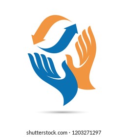 Vector logo domestic heating and cooling. Abstract illustration