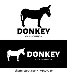 Vector logo donkey. Silhouette of a donkey.