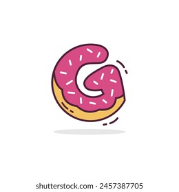 vector logo donut letter G. white background