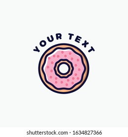 Vector logo doughnut monoline style logo