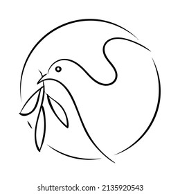 Vector logo with a dove of peace