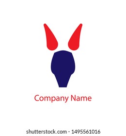 Vector logo of a dragon head with horns