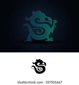 vector logo dragon-shaped s