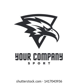 vector logo eagle emblem, black and white