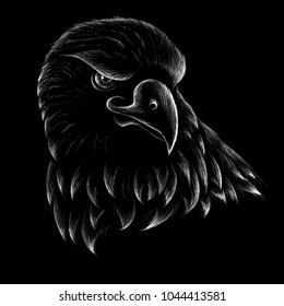 The Vector logo eagle for tattoo or T-shirt design or outwear.  Hunting style eagle background.