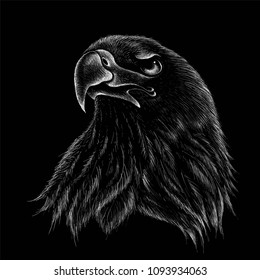 The Vector logo eagle for tattoo or T-shirt design or outwear.  Hunting style eagle background.