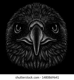 The Vector logo eagle for tattoo or T-shirt design or outwear.  Hunting style eagle background.