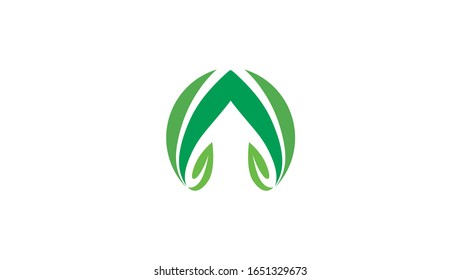 vector logo Eco Tree Leaf Template design flat style