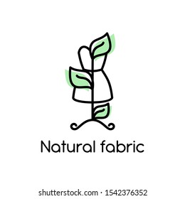 Vector logo eco-friendly fabrics. Vector illustration. Design element for fabrics, shops, clothes, textiles, eco-goods, fashion and other uses.