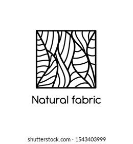 Vector logo eco-friendly fabrics. Vector illustration. Design element for fabrics, shops, clothes, textiles, eco-goods, fashion and other uses.