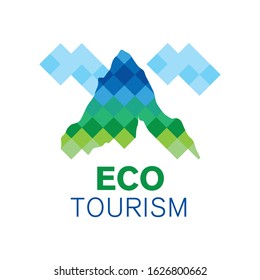 Vector logo of eco-travel, tourism and camping