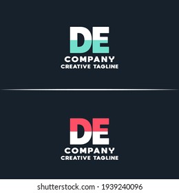 Vector logo of ed and de initial letter design in red and white style. Can be used as Logo, Brands, Mascot.