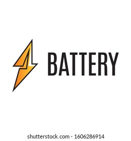 Vector logo of electric battery, charge and power