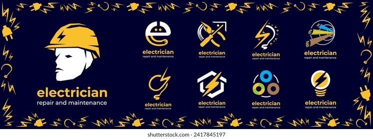 Vektorlogo für die Reparatur von Elektrikern und Elektronik