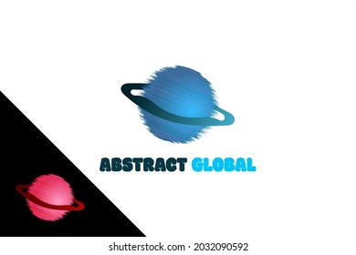 Vector logo element with abstract globe illustration. relevant usable general brands.